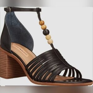 LUCKY BRAND SYLVESHA BLOCK-HEEL BEADED SANDAL, size 7.5